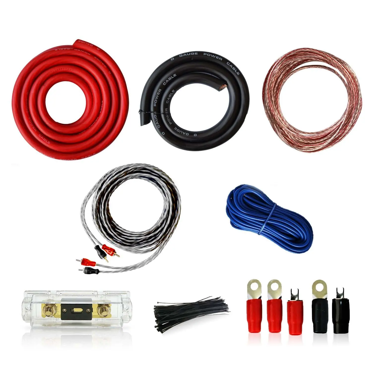 Connects2 CT35-0AWG 3600 watt Complete 0 awg Gauge Car Amplifier Amp Wiring Kit