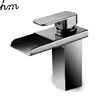 High end quality bathroom sanitary ware 3 color change led waterfall faucet
