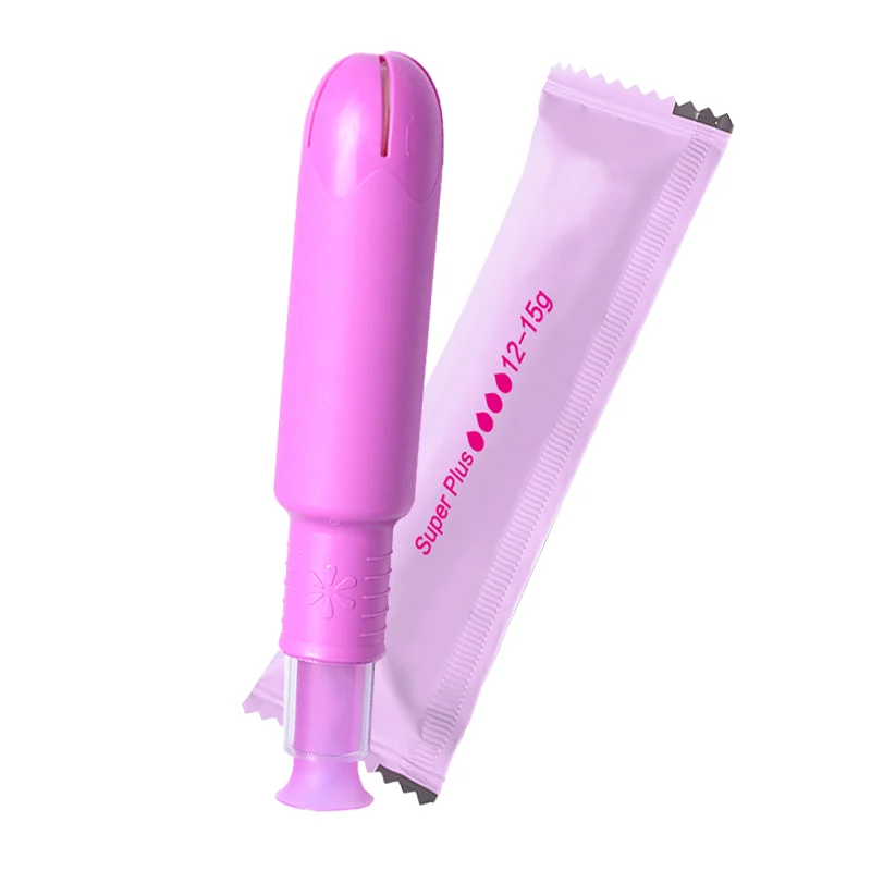 

Disposable sanitary feminine applicator tampon for females