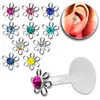 Piercing Bioflex Flower Labret Lip Ring