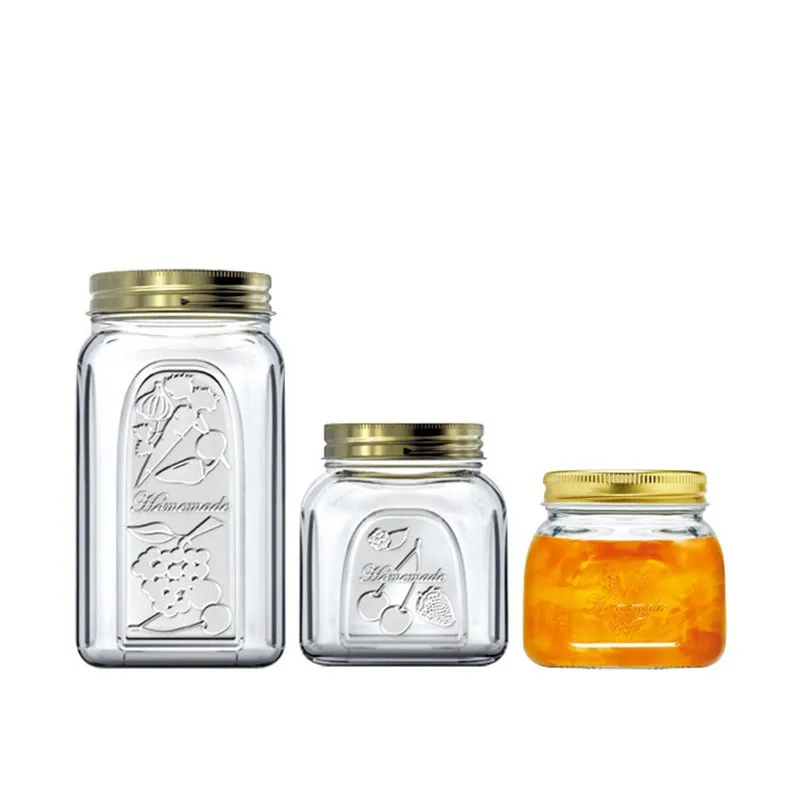 Wholesale Food Grade 350g Hexagon Honey Jar Glass Food 250ml 8oz Empty Food Glass Storage Jar