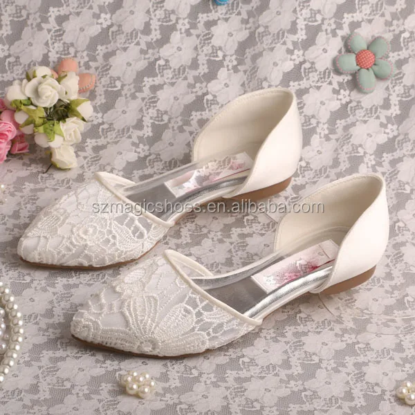 

Flat Shoes Wedding Shoes Ivory Lace