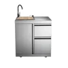 Customized Modular Outdoor BBQ Stainless Steel Kitchen Sink Cabinets I Shaped Design