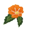 Custom cheap price patches flower embroidered for garment sublimation