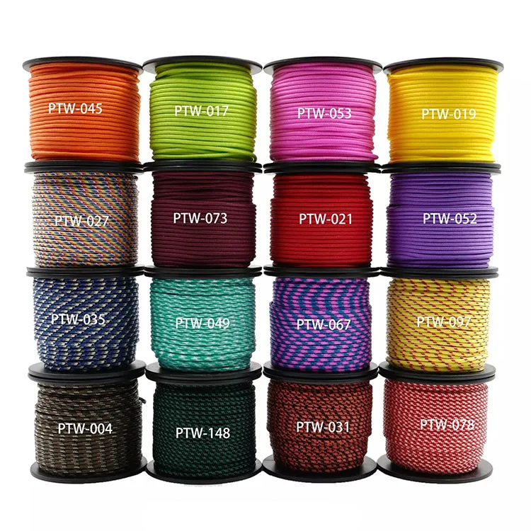 

YOUGLE 100 feet Mil Spec Type I 3 Strand Core Outdoor Survival Parachute Paracord Cord Lanyard Rope 2mm Diameter Cord Spool, 16 colors