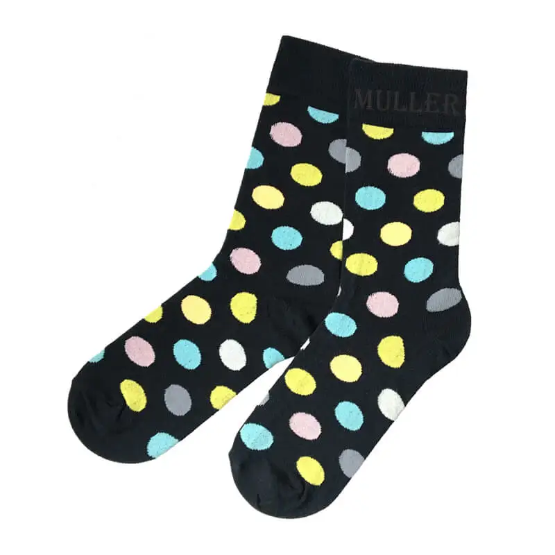 

Crew Mens Novelty Dress Socks with Polka Dots on Basics