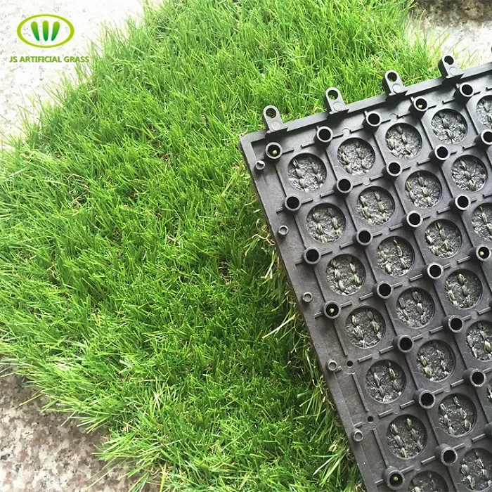 

Hot Sales Interlocking Artificial Grass Tile, Outdoor Artificial Grass Tile, Light green&olive green