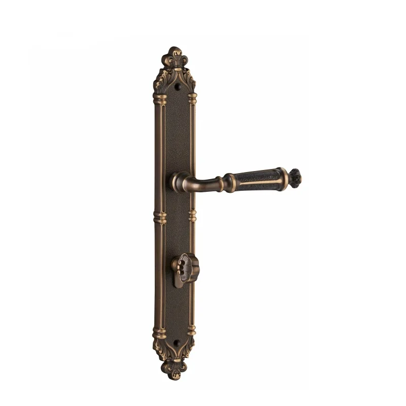 

European brass Double door Extended version of the Villa door lock CL-0035, Black bronze / european gold