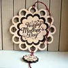 String Happy mother's day Flower Design Wood Tag Ornament Crafts