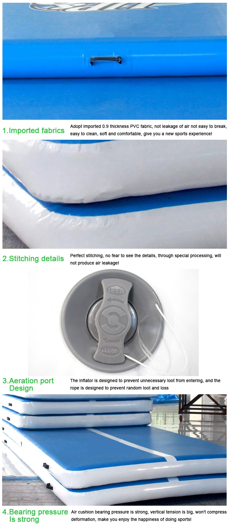 Air attack inflatable gymnastic bouncing mat