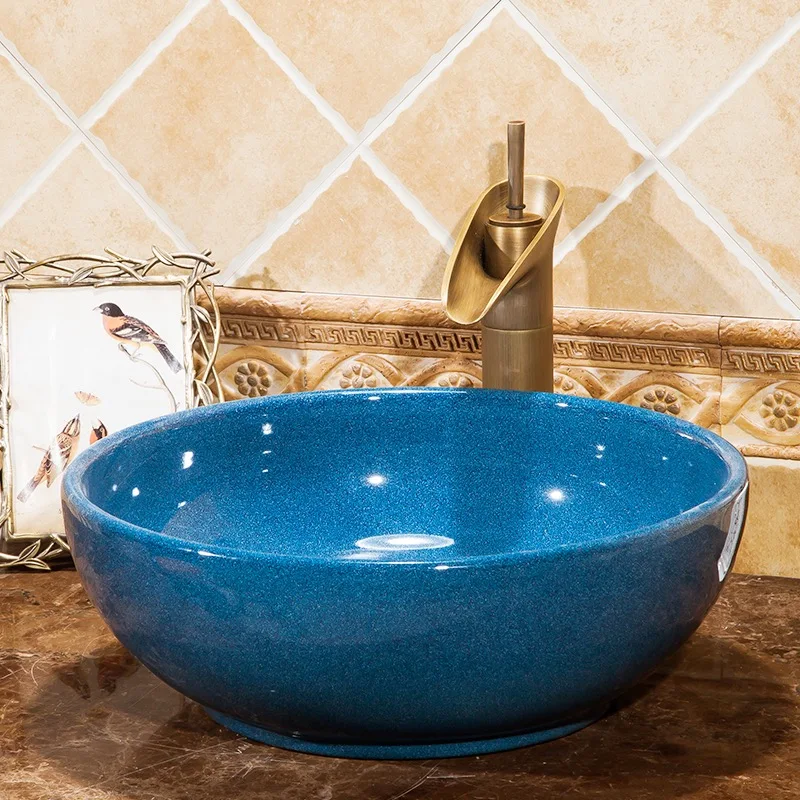 Solid Color Glazed Ceramic Wash Basin Of Bathroom - Buy Ceramic Wash ...