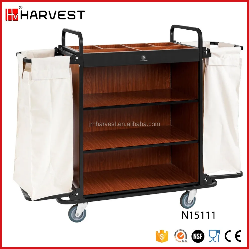 Plastic Hotel Housekeeping Cleaning Trolley With Cloth Bag Buy Hotel