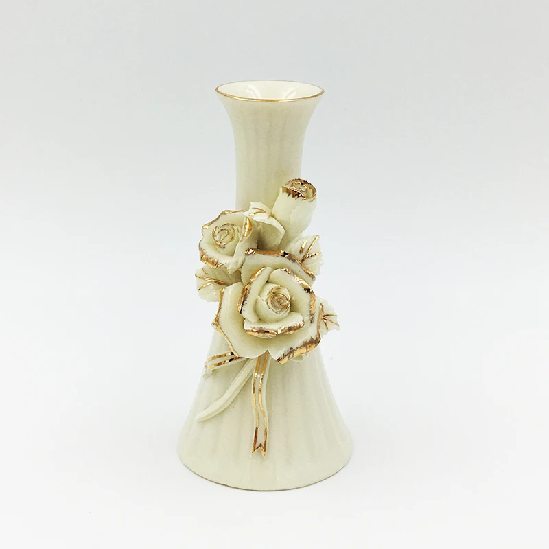 

Chinese Style gold foil china Vase with beautiful flower for 24K gold foil rose