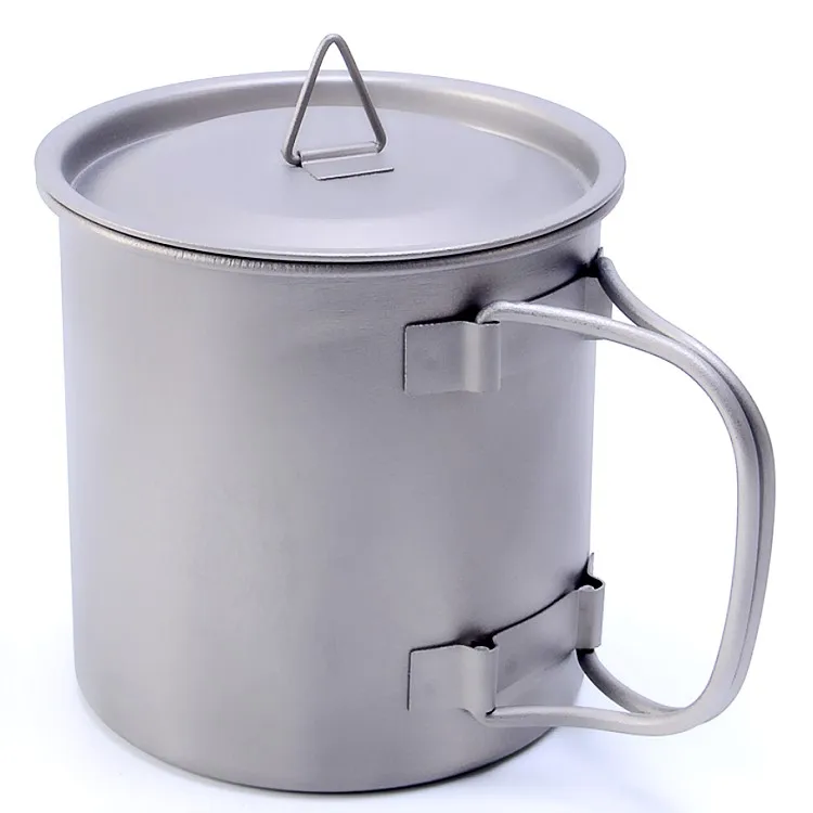 Camping Mug Titanium Pot Folding Handle 400ml Pure Titanium Mugs With