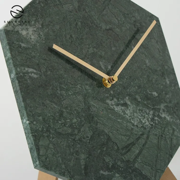 Luxury House Decorative Hexagon Stone Marble Wall Clock Buy Hexagon