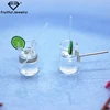 Especially delicate ladies accessories yellow earrings mini lemon cup earrings
