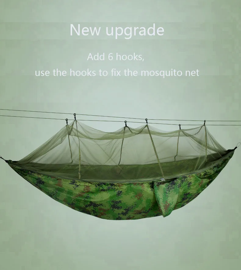 Double Person ltralight nylon parachute fabric outdoor camping Sleeping Bed hammock tent with anti mosquito mesh