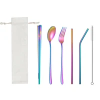 

Stainless steel chopsticks/spoon/fork/straw portable cutlery set for travel