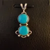 925 Sterling Silver Natural Turquoise insect Charm Pendant for Bracelet Necklace