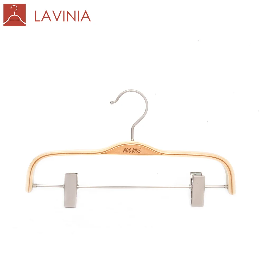 

LL830F Free Sample OEM Length 30 cm Children Pants Hanger with Copper Clips, Any color