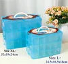 32cm XL Size Three layers Clear Portable Plastic Tool Organizer Container Divider Storage Bin&Box Tackle box