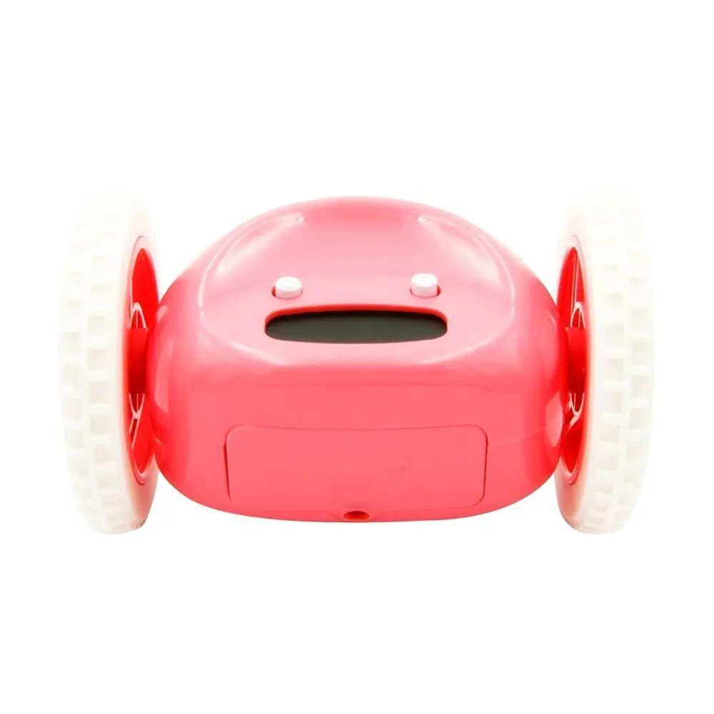 Aibrou Cute Runaway Alarm Clock Funny Hide and Seek Alarm Clock on Wheels Alarm Clock for Heavy Sleepers (Red)