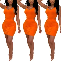 

High Quality Stylish Sleeveless Bodycon Two Piece Set Women Clothing Short Sexy Mini Dress