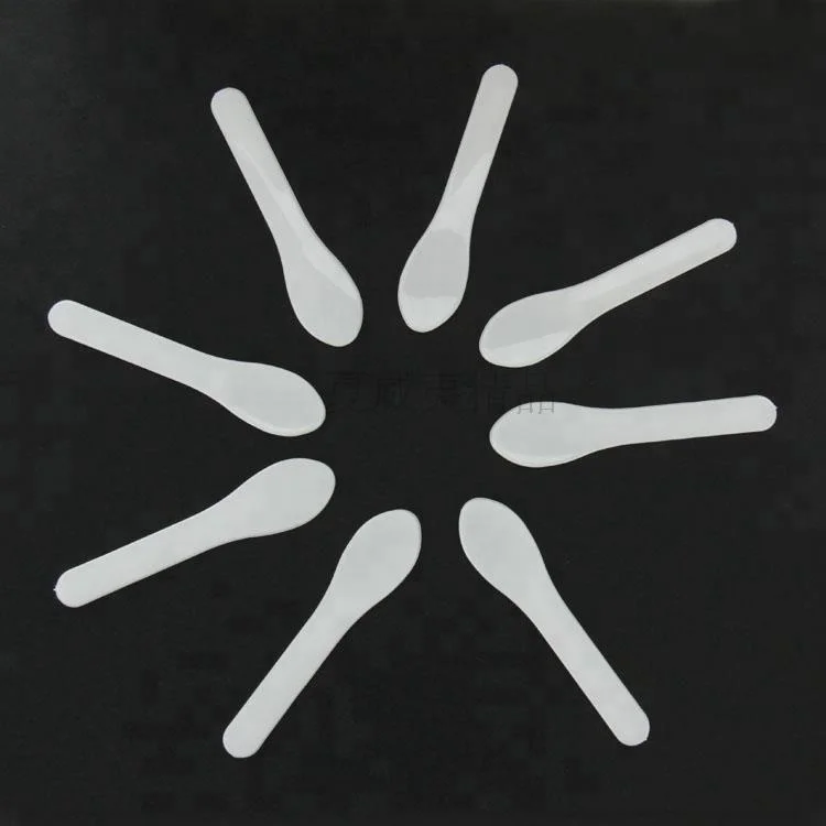 

white and clear round end cosmetic cream spoon face cream mini spatula face spatula plastic cosmetic spatula