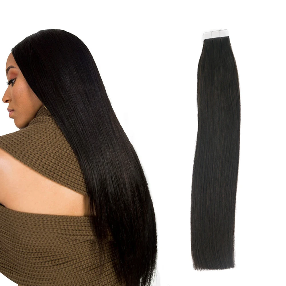 

Large stock color 2 100% unprocessed human hair tape in hair extension, N/a