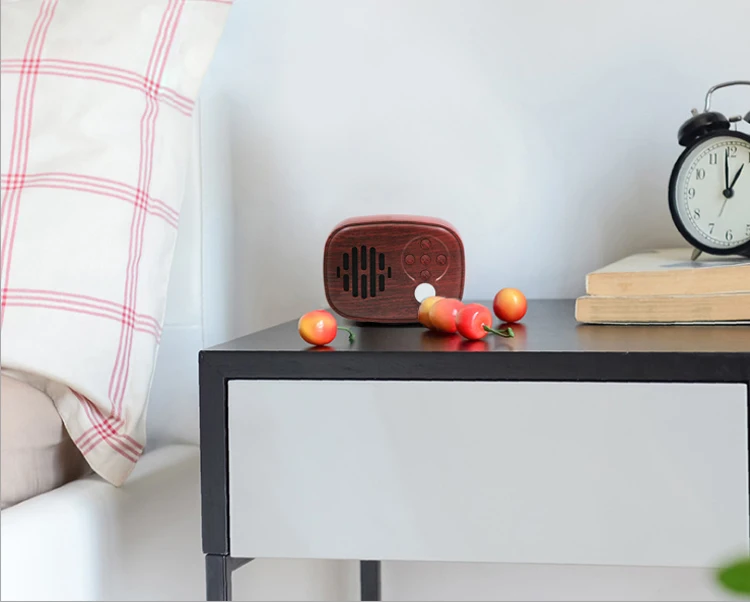 Wood bluetooths speaker portable wireless FM radio TF card USB handfree outdoor wooden mini speaker - ANKUX.COM