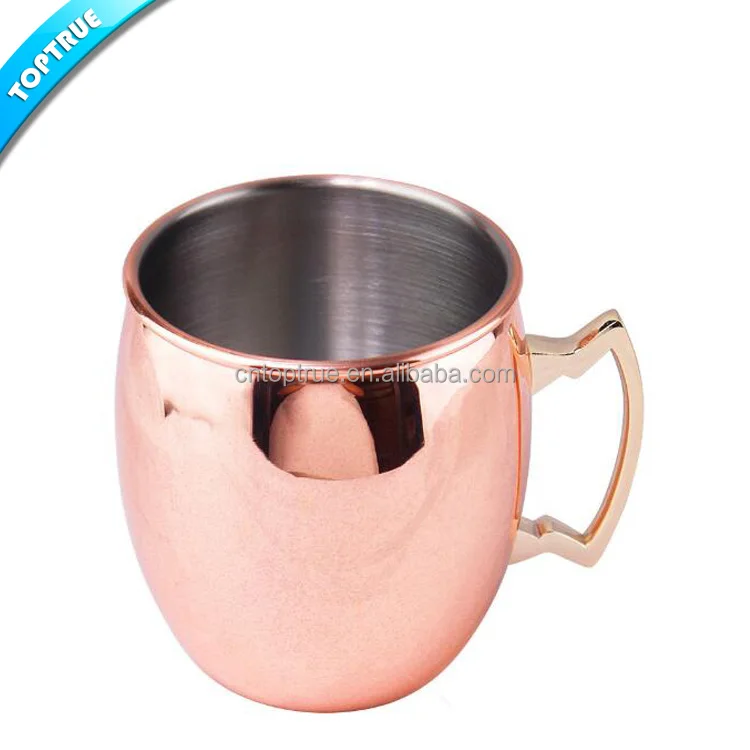

China manufacture 16 oz stainless steel cup moscow mule 100% pure copper beer tumbler mug, Customized