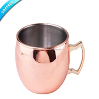 

China manufacture 16 oz stainless steel cup moscow mule 100% pure copper beer tumbler mug