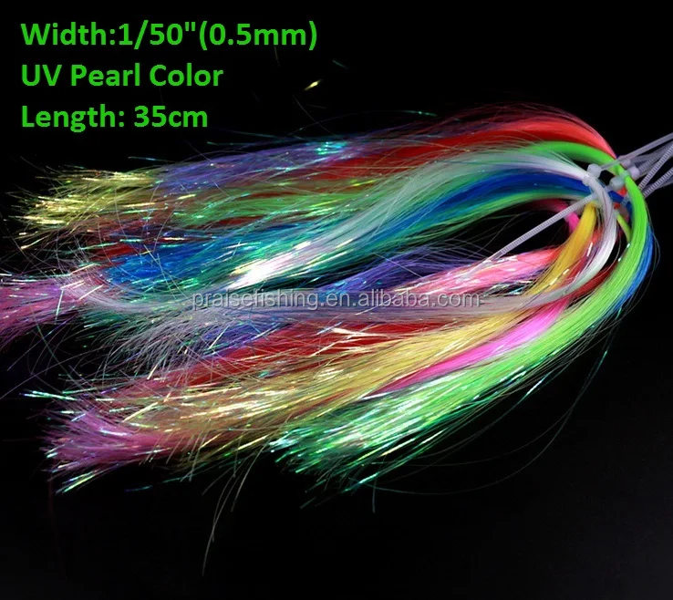 Wholesale Uv Pearl Flashabou Tinsel Fly Tying String Jig Hook,Lure