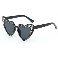 

New Arrival Heart Shaped Cute Girls Diamonds Summer Beach Sun Glasses High Quality Kid Sunglasses