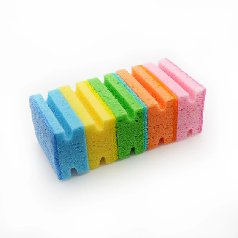 

Multicolored grip kitchen cleaning sponge scrubber products, As picture