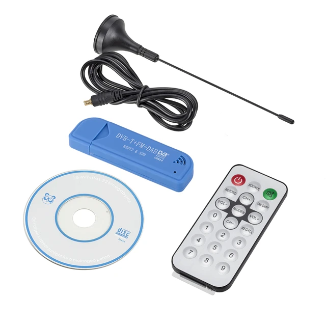 

USB 2.0 Digital DVB-T SDR+DAB+FM HDTV TV Tuner Receiver Stick RTL2832U+R820T2, Blue