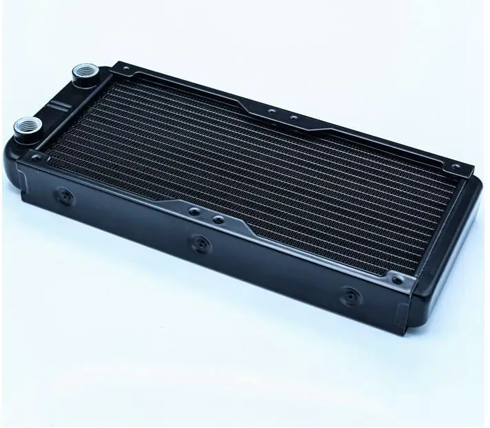 

G1/4 connection 240mm aluminum radiator black painting with 18 tubes