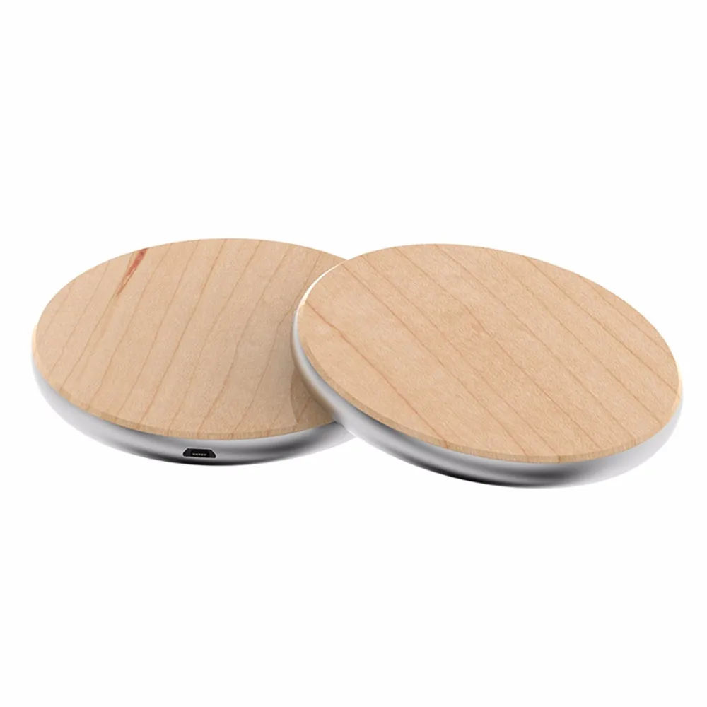 

High Quality Portable QI Fast Wireless Charging Pad Wooden Wireless Charger