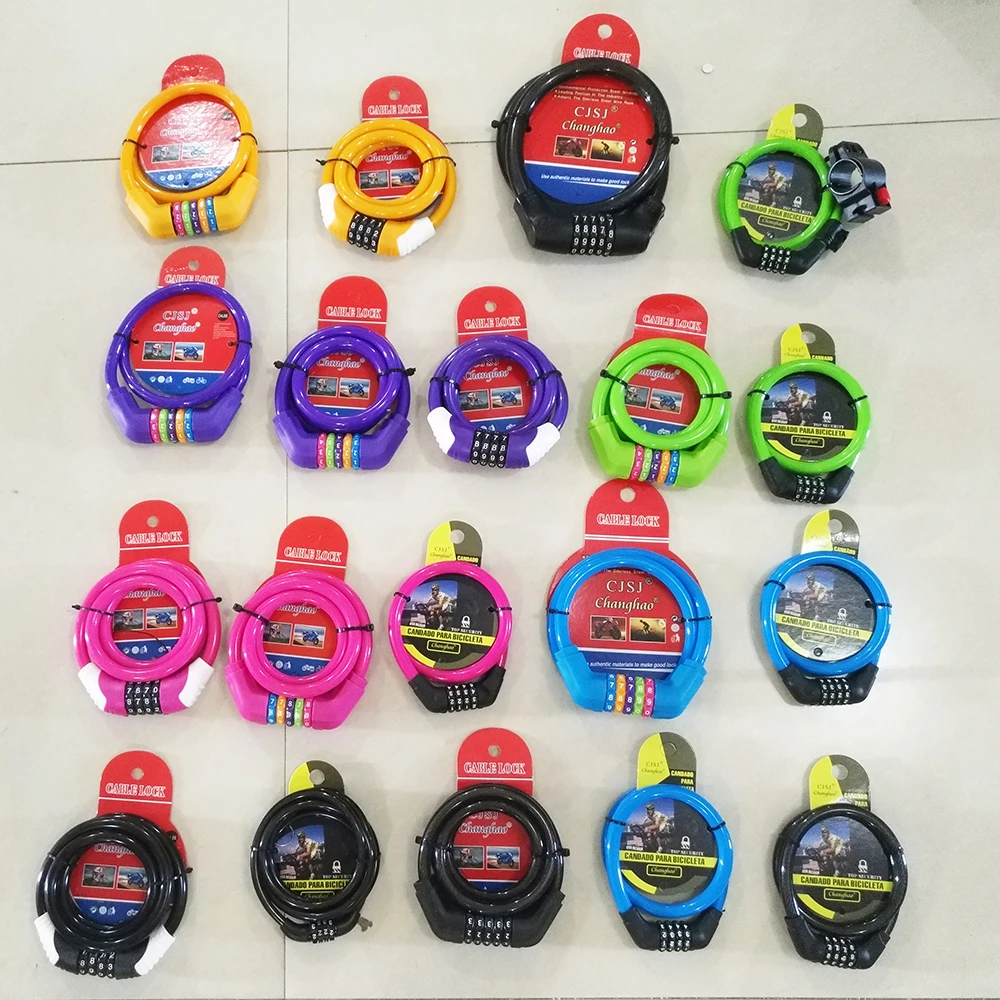 
CH-202 4 digits 12MM diameter*55cm length bicycle cable lock 