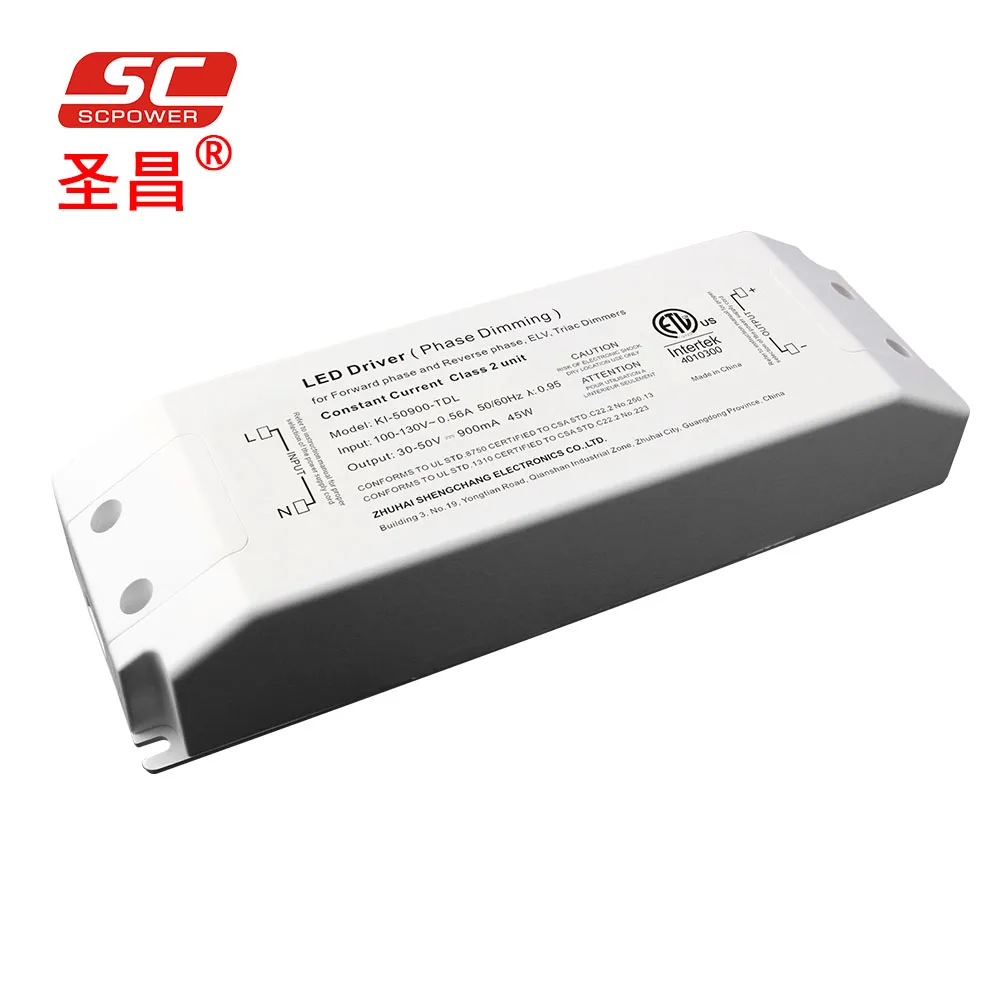 SC Power ETL cETL 45W 1400ma Phase cut /Triac dimmable constant current driver could suitable for Lutron system
