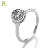 Sterling silver ring with one cz stone setting
