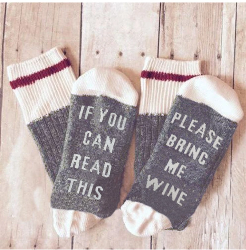 Custom Wine Socks If You Can Read This Bring Me A Glass Of Wine Socks