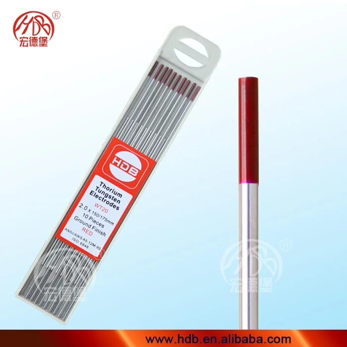2 Thoriated Tungsten Electrodes Wt20 Thorium Red Ground Annealed Tig