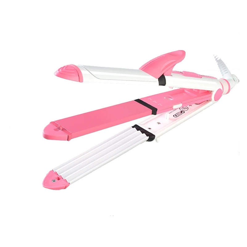 

KM-1213 Kemei 3 in 1 Ceramic Coating PTC Heating Element Hair Straightener Wholesale, Golden;pink