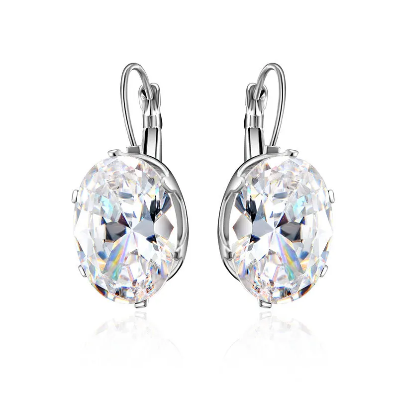 

Korean fashion cubic zirconia small hoop earrings