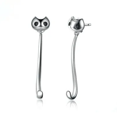 

Fashion 925 Sterling Silver Cat Tail Drop Earrings for Women