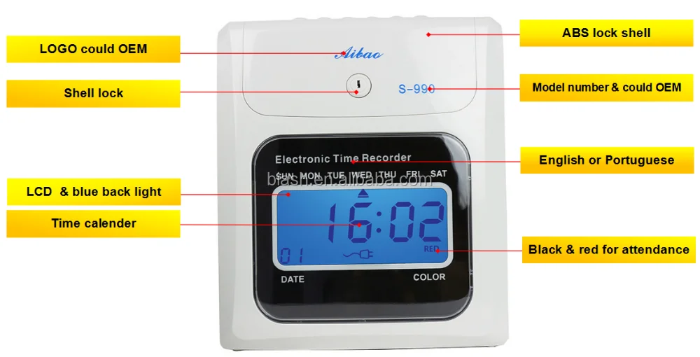 Portable Date Time Stamp Attendance Machine For Employee With