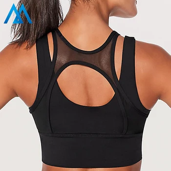 high neck mesh sports bra