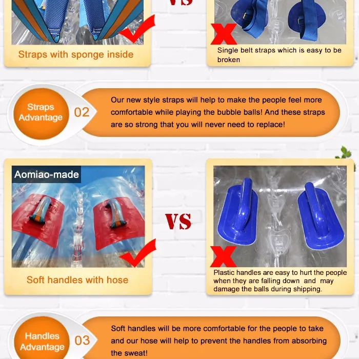 Half Red/ Blue Inflatable Bumper Bubble Soccer Ball With Window