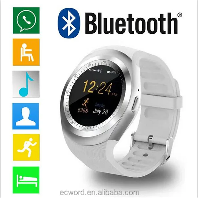 Bluetooth Smartwatch Y1 Smart Watch with SIM/TF Card slots for Apple for iPhone 7 for HTC for Xiaomi mobile phone